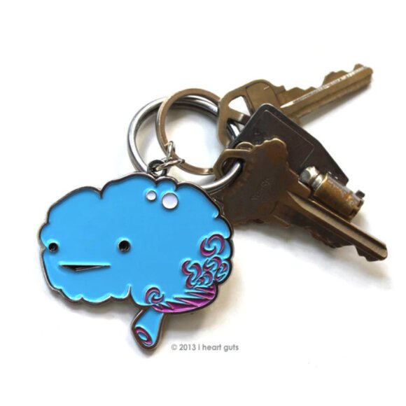 Brain Keychain Bag Charm and Sticker Set Kawaii Gift Science Medical Student - Picture 4 of 4
